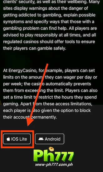 Step 2: An app download interface will appear; select the option to download the app for iOS devices.