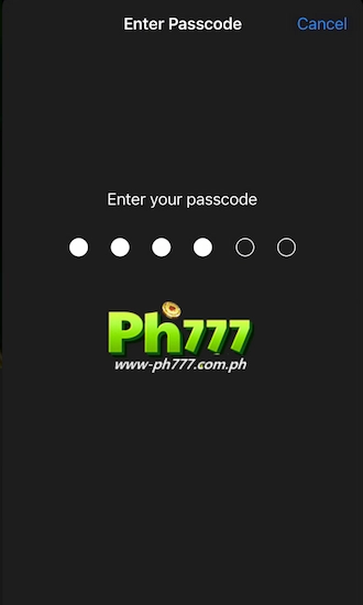 Step 5: Your mobile device will ask for a passcode