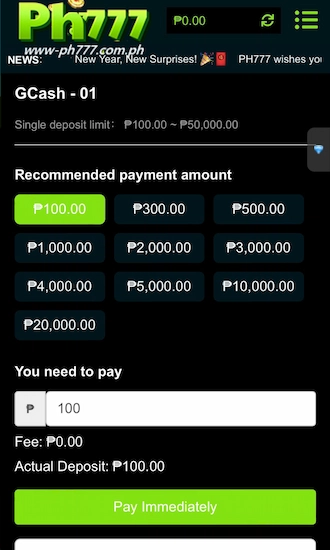 Step 2: Fill in Deposit Information